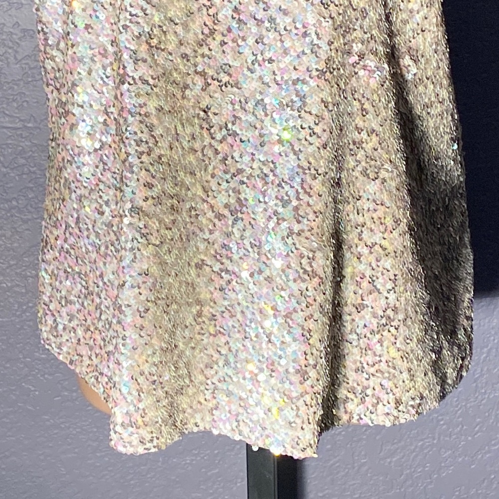 ALLSAINTS - NWT - ‘Velutina’ vest: weighted iridescent sequined, zip, lined - 14 - Picture 4 of 16